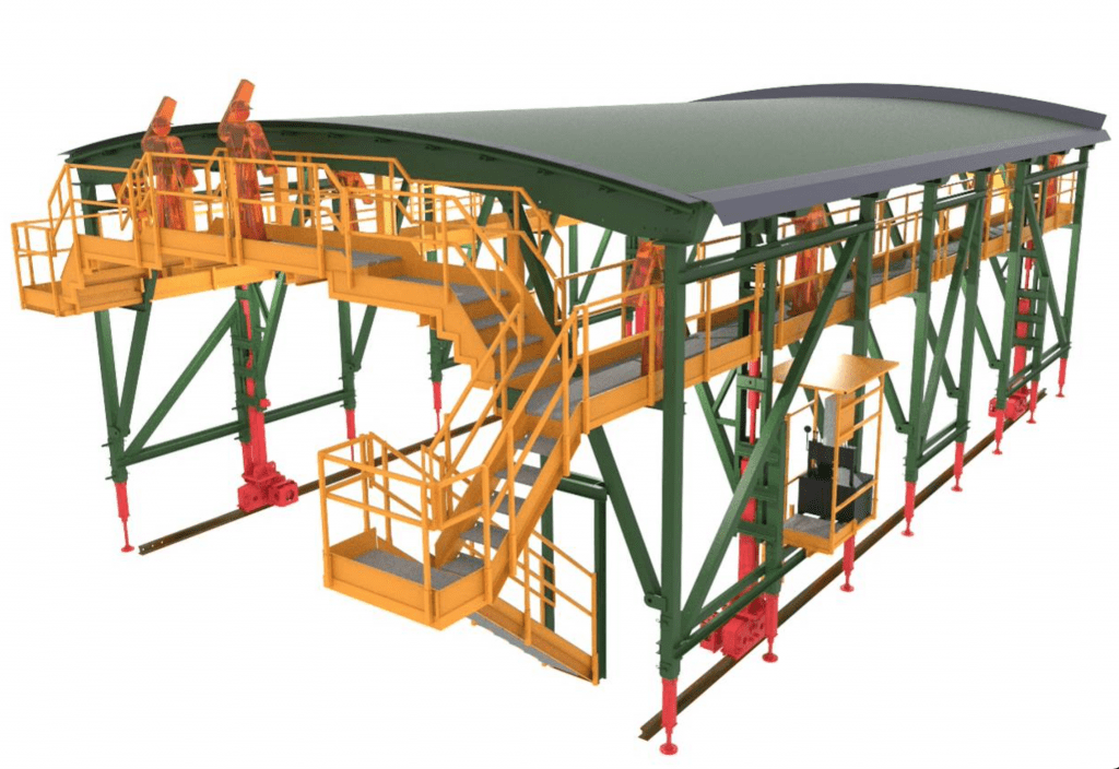 Selfsupporting formwork equipment for upper slabs Rúbrica Tunnels